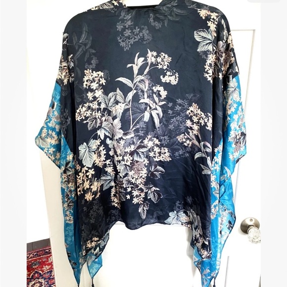 Woman’s Kachel X Anthropologie O/S cocoon Kimono Wrap Tasseled Jamie Silk - Picture 4 of 6